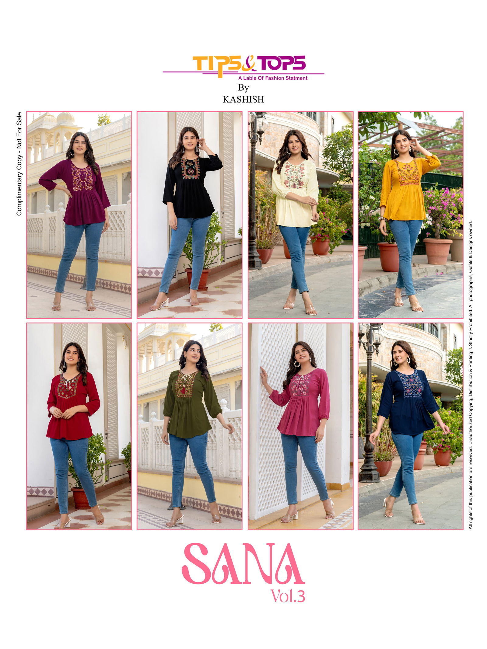 Sana Vol 3 By Tips Tops Rayon Short Ladies Top Wholesale Shop in Surat
